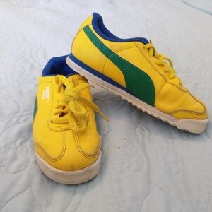 Puma Kids Yellow and Green Sneakers